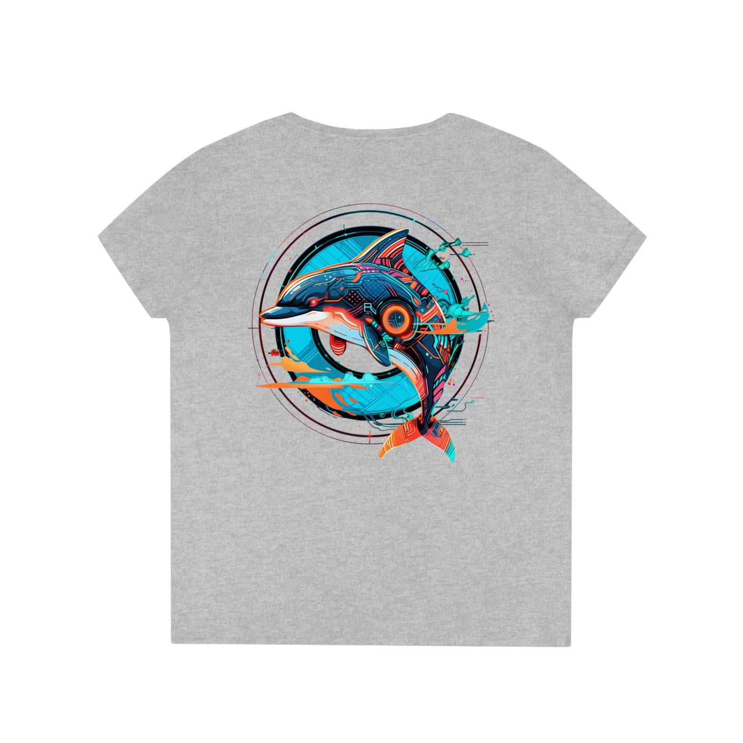 Mech Dolphin Ladies' V-Neck T-Shirt