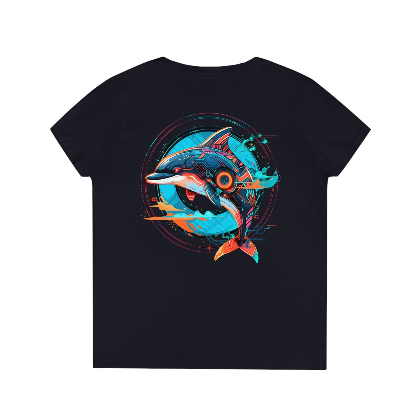Mech Dolphin Ladies' V-Neck T-Shirt