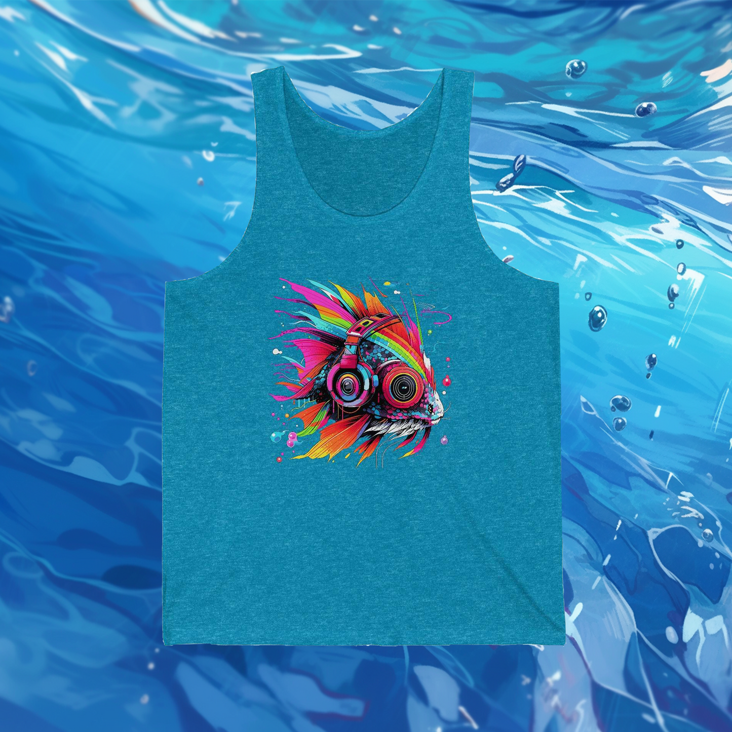 DJ EDM Fish Unisex Jersey Tank