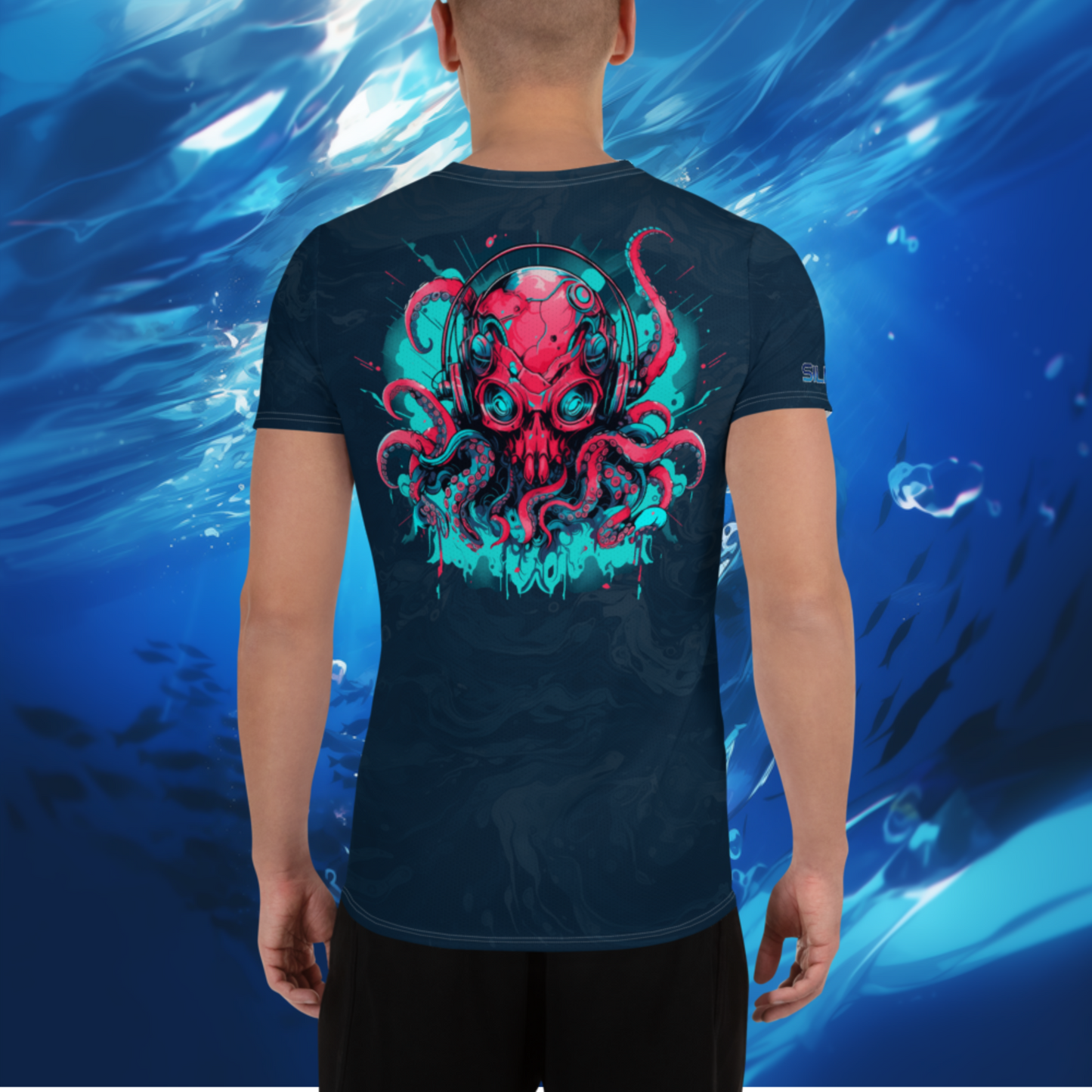EDM Kraken Dark Water Men's Athletic T-shirt