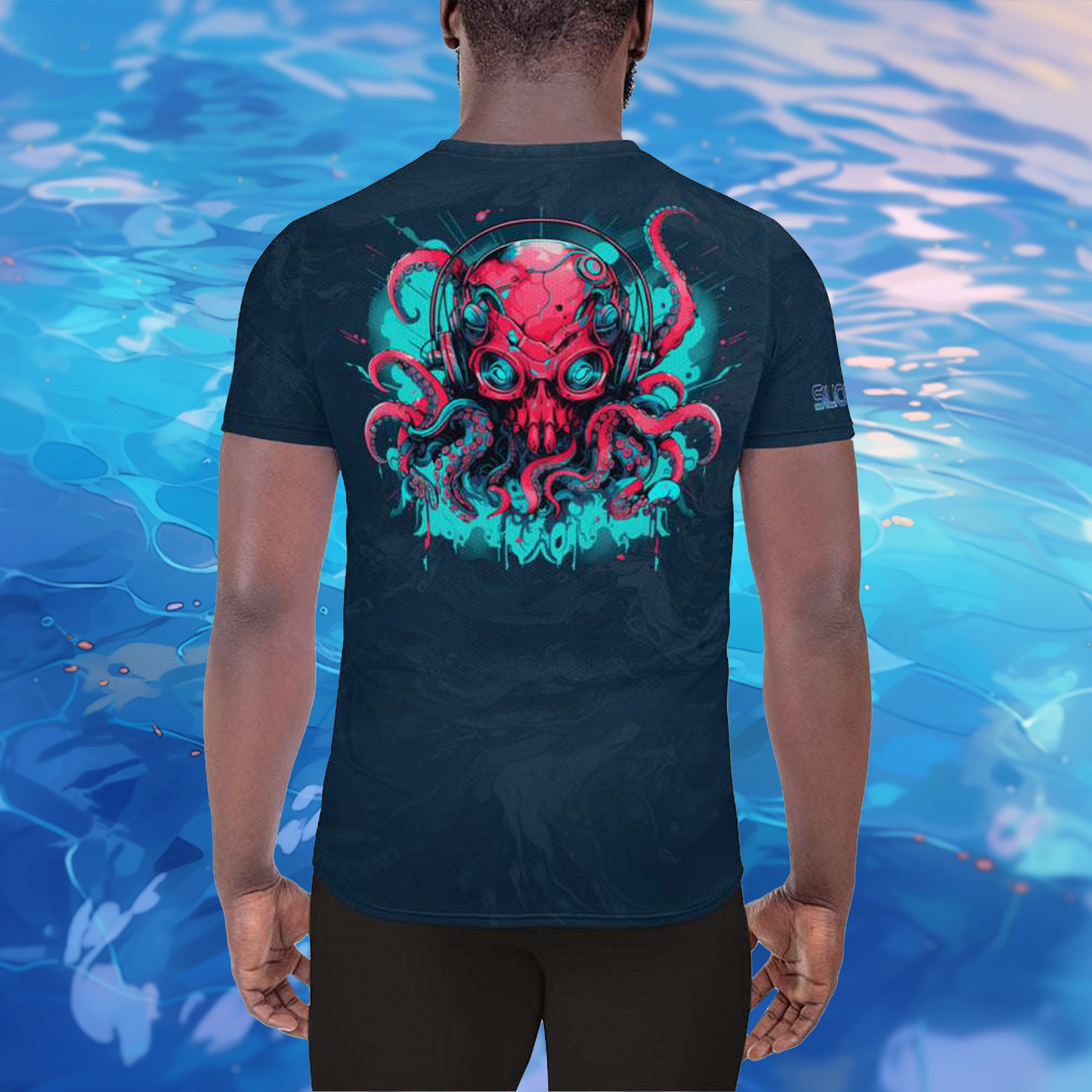 EDM Kraken Dark Water Men's Athletic T-shirt