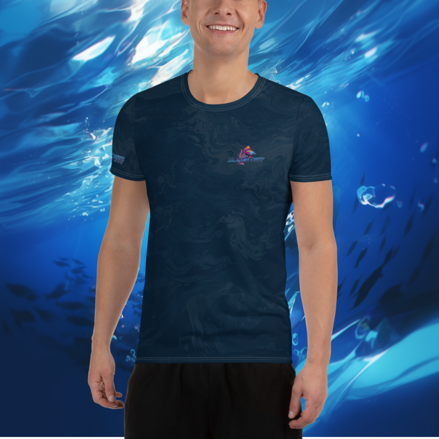 EDM Kraken Dark Water Men's Athletic T-shirt