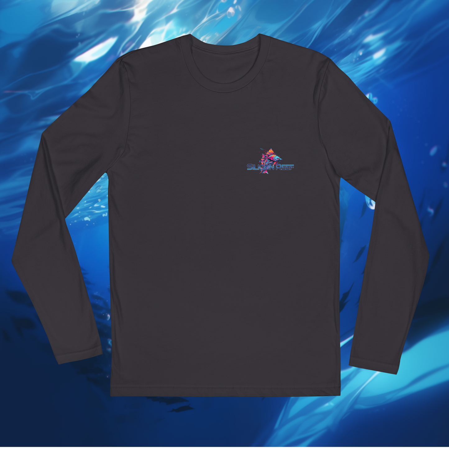 DJ EDM Fish Men's Cotton Long Sleeve Fitted Crew