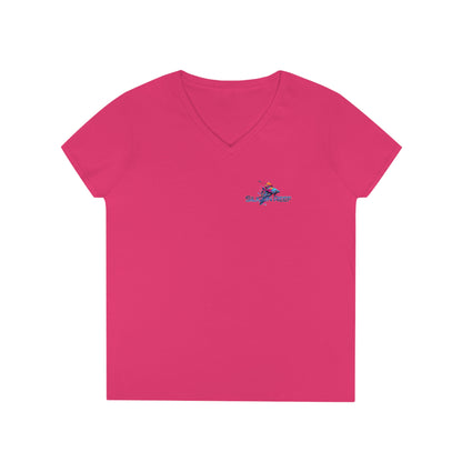 Mech Dolphin Ladies' V-Neck T-Shirt