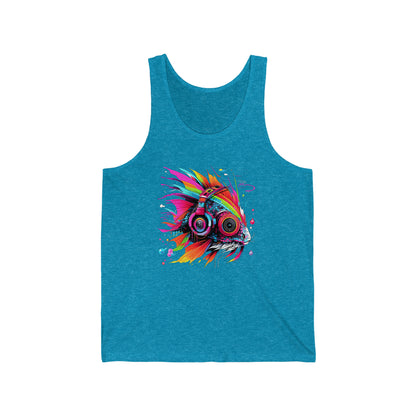 DJ EDM Fish Unisex Jersey Tank