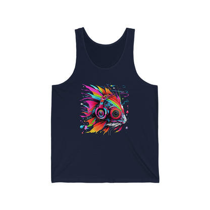 DJ EDM Fish Unisex Jersey Tank
